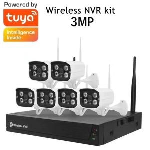 System Tuya Smart Life 8CH 3MP 1296P NVR 6CAM Zestaw nadzoru wideo WiFi CCTV System NVR CCTV System bezpieczeństwa kamery Wodoodporny