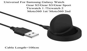 Universal for Samsung Galaxy Watch 42mm 46mm Gear S2 S3 Sport Wireless Charger Charging Dock com 1m Cable1662872