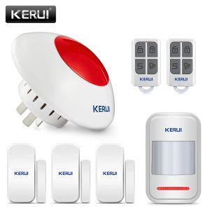 Kits kerui Segurança doméstica Sem fio 433 MHz Sistema de alarme simples piscando o sensor de sirene interno do sensor de infravermelho Kit de controle remoto