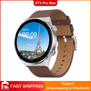 Relógios dt3 pro max smart relógio 1.45 '' screen real hd masculino homem bluetooth chamado sem fio charing rastreador de fitness smartwatch smartwatch