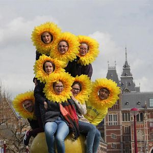 Dekorativa blommor Polyester Wide Application Novely Sunflowers kostymhatt för alla åldrar huvudbonad barn och vuxna