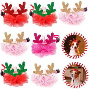 Dog Apparel YOUZI PET Cat Reindeer Headgear Universal Accessories Hat Bandana For Christmas Valentine's Day 6 X 8cm