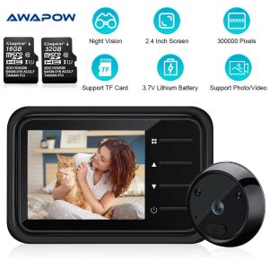 Clothing Awapow 2.4inch Peephole Doorbell Camera 120° Hd Ir Night Vision Video Cat Eye Door Bell Home Safety Door Viewer Outdoor Monitor