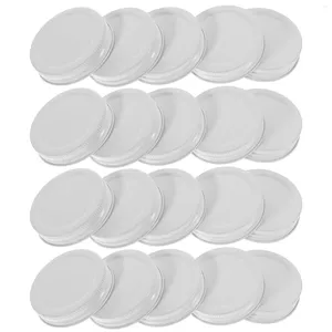 Dinnerware 20 Pcs Tinplate Lid Mason Jar Integrated (70mm Black) 16pcs Covers For Replacement Seal Wide Mouth Canning Lids Leakproof Home
