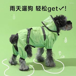 Dog Apparel Waterproof Hooded Raincoat For Outdoor Clothes Golden Retriever Teddy Pet Supplies