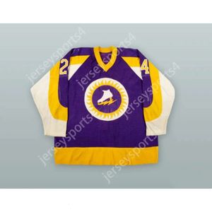 Gdsir Custom 1973-74 WHA BILL SPEER 24 YORK GOLDEN BLADES PURPLE HOCKEY JERSEY NEW Top Ed S-M-L-XL-XXL-3XL-4XL-5XL-6XL