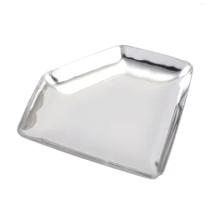 Decorative Figurines Diamond Shape Serving Jewelry Plate Durable Living Room Candle Smooth Surface Thickened Tray Stainless Steel Bathroom