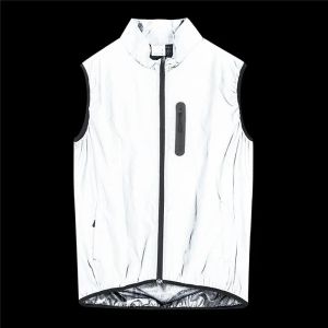 Clothings WOSAWE Reflective Jacket Set Night Glowing Bomber Jacket MTB Bike Windbreaker Travel Sport Coat Cycling Clothing Safety Vest