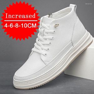 Casual Shoes Wysokość Man Wzrost skórzanych trampek do biegania na zewnątrz dojeżdżające do wysokiego poziomu 4/6/8 cm