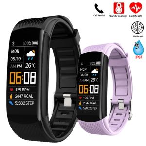 Armband 2022 C5S Smart Armband Blood Pressure Monitor Fitness Tracker Smart Watch Heart Rimmar Monitor Smart Band för iOS Android -telefon