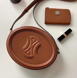 جولة حقيقية من الجلد البيضاوي أكياس الكتف الأزياء ثلاثية الأزياء pochette travel حمل القابض حزام womens الرجال الكمبو