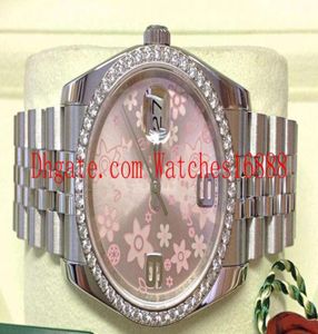 Lady Watch Datejust 36mm 116244 Diamond Bezel Dial Stainless steel PINK FLOWER Women Automatic Movement Watches2619786