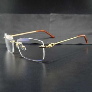 2024 Men's Luxury Designer Women's Sunglasses Rimless Clear Eye Frames Mens Transparent Optical Spectacles Metal Deisgner Eyewear Fill Prescription Glasses