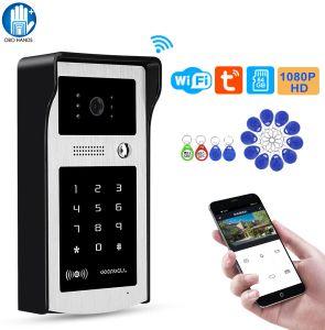 Intercom Tuya Video Doorbell Camera WiFi Wireless Intercom System Home 1080p HD Digital Video Door Phone med RFID Code Keypad -applock