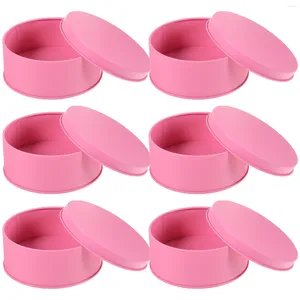 Aufbewahrung Flaschen Großer Blechplatten Cookie Candy Geschenkverpackungskasten Metall 6PCS (Pink) Kekse Kisten