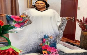 Fashion Women Vneck Bat Sleeve Printing Maxi Dress New Design African African Dress Desave Casuals Women1839223