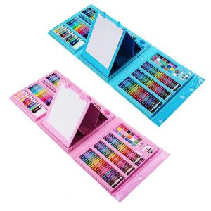 Kids Art Supplies 208 Stücke Zeichnen von Kunstkreat -Kit mit Ölpastellstifte Buntstifte Aquarell Kuchen Skizzkissen 240329