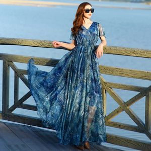 Womens Spring Summer Runway Oversize Maxi Dress Elegant Charming Leopard Print Bohemian Holiday Long Dresses Plus Size Robe 240323