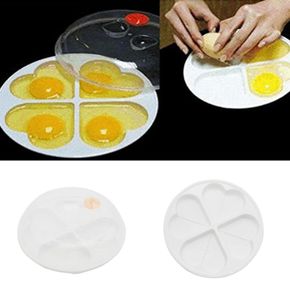 Hela hållbara hjärtformade 4 ägg Mikrovågsugnens spis Ångare Kök Cookware Tool4254310