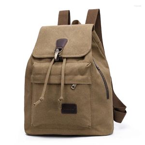 Backpack Female Shoulder Bag Retro Canvas Travel Fashion Student Schoolbag Large Capacity Lightweight Leisure Bucket