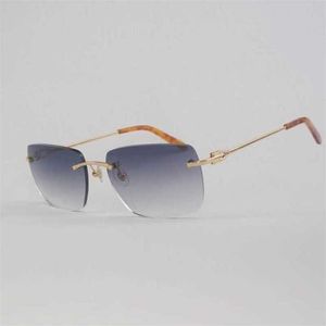 Nuovo 20% di sconto sugli occhiali da sole di design di lusso da sole vintage senza bordo di grandi occhiali oversize in cornice da donna occhiali sfumature oculos gafas per guidare all'aperto 011b