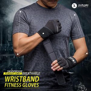 Gymhandskar Fitness Vikt Lyftning Body Building Wrist Wrap Training Sport Half Fing Finger Workout Fitness Glyes For Men Women 240322