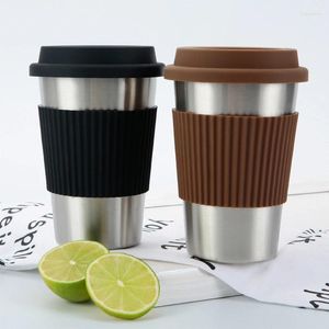 Tassen hoher Qualität 304 Edelstahlbecher Handgepäck-Kaffee Hitzebeständig halten warme Wasserbecher mit Strohhalmen