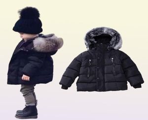 Varejo 9 cores crianças casacos de inverno meninos meninas designer de luxo de luxo engrosse algodão padded casaco infantil jaqueta com capuz de menina