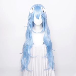 WIGS CCUTOO Синтетические волосы Eva Ayanami Rei Cosplay Wig Ayanami Rei Wigs с длинными синими волнистыми женщинами термостойкие + головные уборы + шапка парика