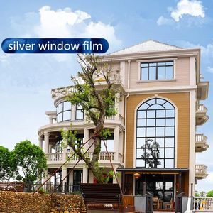 Window Stickers HOHOFILM 152cmx1500cm Silver Mirrored Film Solar Tint 90% UV Proof Anti Scratch For Home Office Wholesale