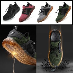 Boots Men's Safety Shoes For Work Steel Toe Cap PunctureProof Safety Male Boots Lightweight Anticollision Sports Breathable Sneakers