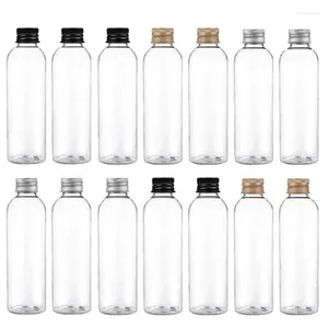 Speicherflaschen 50pcs 5ml 10 ml 30 ml 50 ml 100 ml Plastikflasche Aluminiumkappe Transparente Lotion Probe leerer kosmetischer Behälter für die Reise