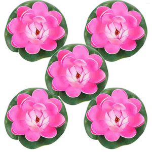 Dekoratif Çiçekler 5 PCS Simülasyon Lotus Yaprak Su Çeşmesi Dekor Yüzen Lotus Flower Ev Estektik Oda Köpük Centerpieces