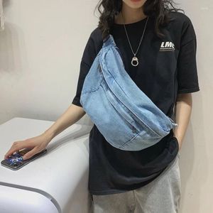 Waist Bags Fashion Women Denim Chest Shoulder Bag Unisex Crossbody For Girls Female Large Capacity Messenger-bag Bolsos Para Mujer