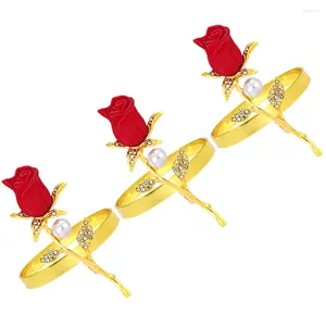 Table Cloth Curtain Tiebacks Flowers Rose Napkin Rings Christmas Decorations For Serviette