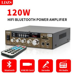 Amplifier LDZS Bluetooth 2.0 sound power amplifier 120W Mini hifi Stereo Class D home amplifier audio bass treble home theater