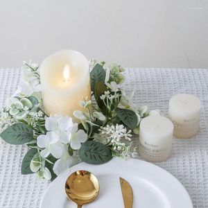 Fiori decorativi pianta artificiale tavolo da pranzo ricamato a sfere decorazione portacandele corona accessori per matrimoni