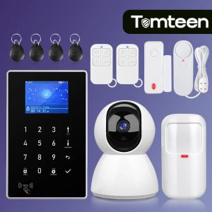 Kits Tomteen Tuya Smart WiFi GSM Sicherheitsalarmsystem mit Tuya IP -Kamera Unterstützung Alexa Google Assistant Wireless Alarm Kit