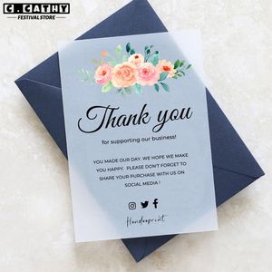 Custom Cards Sulfuric Acid Paper Thank You for Small Business Personalized Wedding Invitation Birthday Greeting Postcard 240323