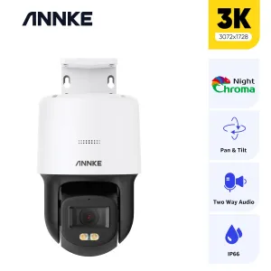 Kameralar Annke 6mp Poe Tam renkli kamera açık hava Poe İki yönlü ses güvenlik kamera koruması 2.8 mm lens Video Gözetim NVR kiti