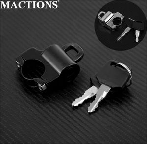 Ochrona motocykla Motocykl Univesal Lock Rower wiszące klawisze Haczyka Zestaw Ald ChromeBlack niestandardowy z 78 -quot paskiem AccessorI2726131