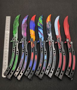 Butterfly no treinamento de aço inoxidável Butterfly CS Go Knife Strike Game Dobring Knife No Edge Dull Tool9317478