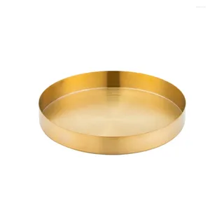 Tea Trays Gold Essential For Drinking Round With Exquisite Stainless Steel Storage