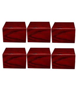 Titta på lådor Fall 6 Pack Wood Box Luxury Wristwatch Collection Premium Wood Wine Red Color Home Travel Showcase8577209