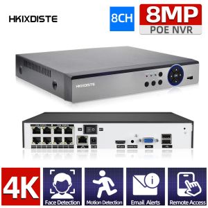 Recorder HKIXDISTE H.265 4CH 8CH POE NVR Kit 4K Security IP Camera NVR System P2P CCTV Video Recorder Surveillance Set Support 5MP