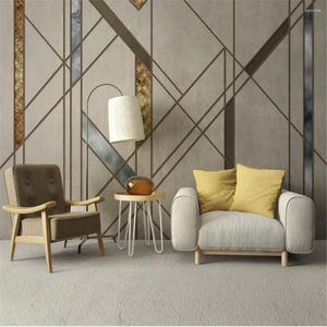 Wallpapers Milofi Nordic Minimalistic Personality Abstract Geometric Line Box Tv Background Wall Paper Mural