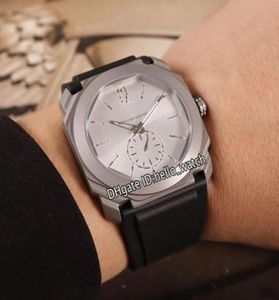 40 mm Nuovo Octo Finissimo 102559 Grigio quadrante Swiss Quartz Men Watch Titanium Steel Case Black Black Black Black Black Gents di alta qualità a buon mercato WA8275108