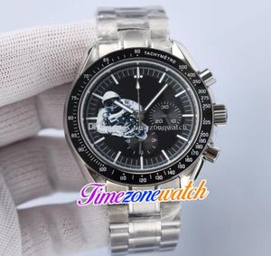 44mm Space Moon 31130423001005 VK Quartz Chronograph Mens Watch Black Dial Stopwatch Stainless Steel Bracelet Watches Timezon2162916