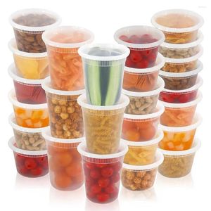 Butelki do przechowywania 20pcs Food Box przezroczystą klasę BPA Zamrażarza BPA Mikrofala Safe Safe Prep Prep Delidemaway Packing Pojemnik