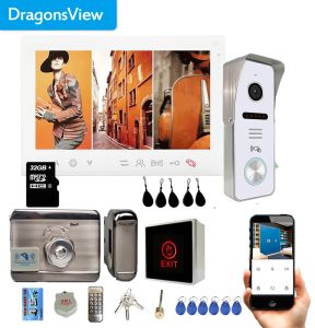 Campaias de campainha dragonsview 7 polegadas Wi -Fi Video Intercom Fireless Video Door Phone com Lock Tuya Smart RFID Doorbell Câmera de câmera Remote Motion